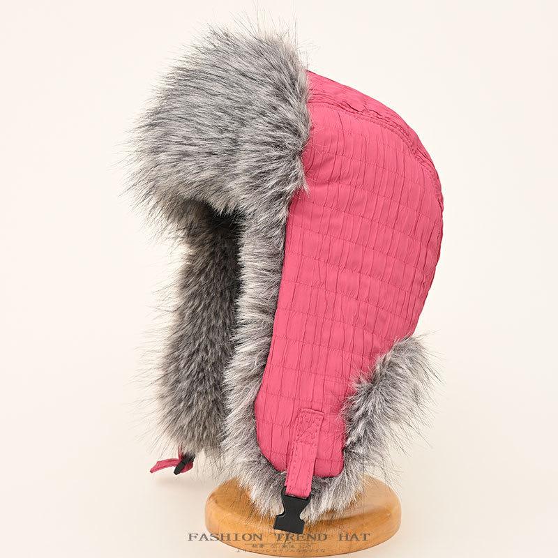Long Hair Lei Feng Hat for Women In Winter Thick Velvet Warm and Cold Northeast Cotton Hat Outdoor Bicycle Ear Protection Flying Hat Men