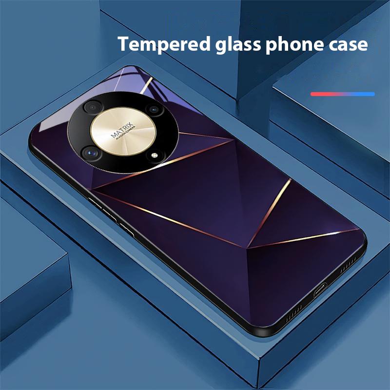Geometric Prism For Honor Magic 6 50 70 90 Lite X7b 200 Pro Nova 10 Nova 5T X6 P30 Pura 70 Ultra Tempered Glass Phone Case