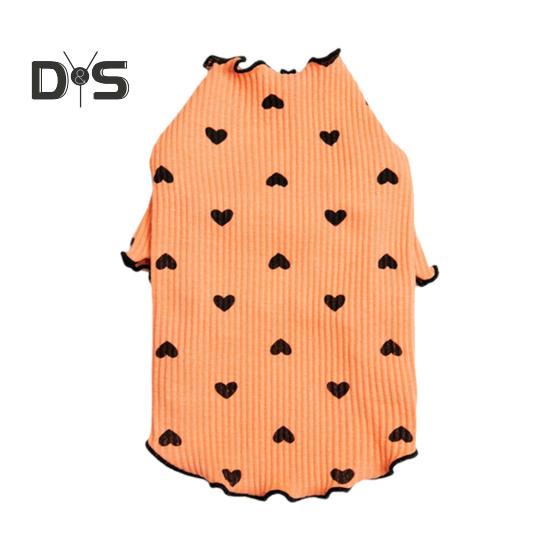 

Одежда для собак средних и маленьких собак, кошек, летняя и осенняя рубашка с принтом в виде сердца для щенков, растягивающаяся одежда с длинными рукавами для чихуахуа, шнауцера XL оранжевый
