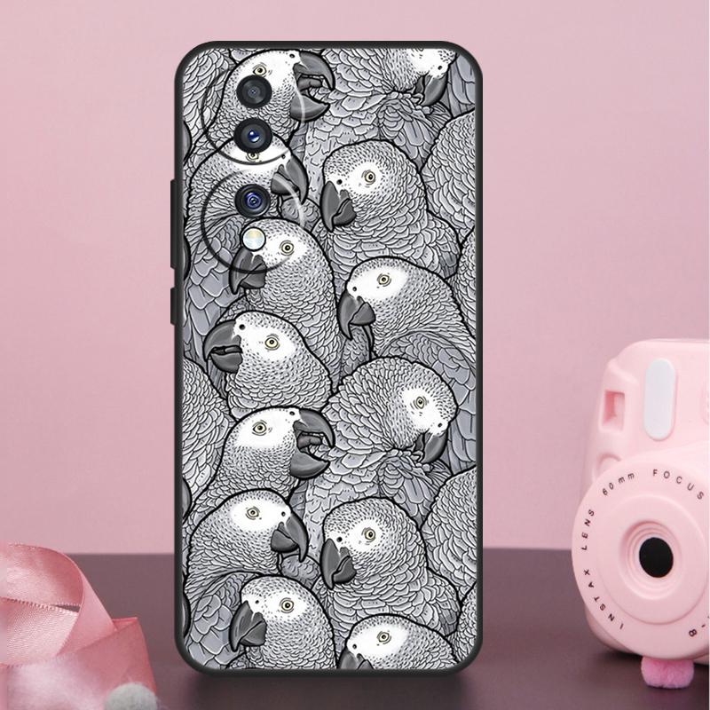African Grey Parrot Case For Honor X9a X8a X7a X6a X7 X8 X9 X9b X8b Honor 10 50 70 90 Lite Magic 6 5 Pro Cover