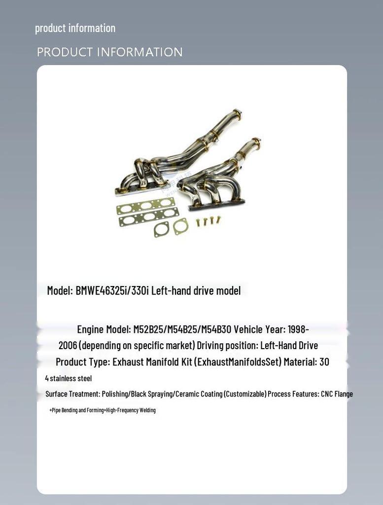 BMW E46 325i/330i M52/M54 LHD Short Exhaust Manifold