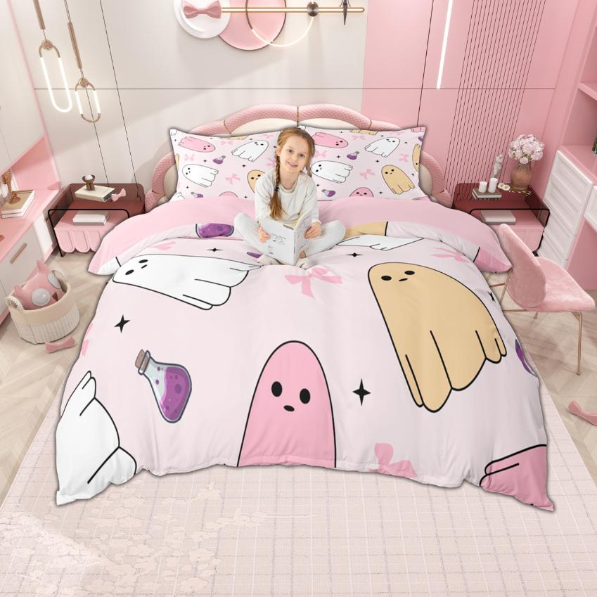 

Homewish Happy Halloween Theme Duvet Cover Set, Spooky Animal Ghost Bedding Set, Pumpkin Bat Bed Set, Room Decor DE XS 100x135cm 2pcs&set