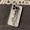 Gothic Dark Sketch Text Print Clear Phone Case for iPhone 17 16 15 14 13 12 11 16E Series Pro Max Plus Double Layer Protection