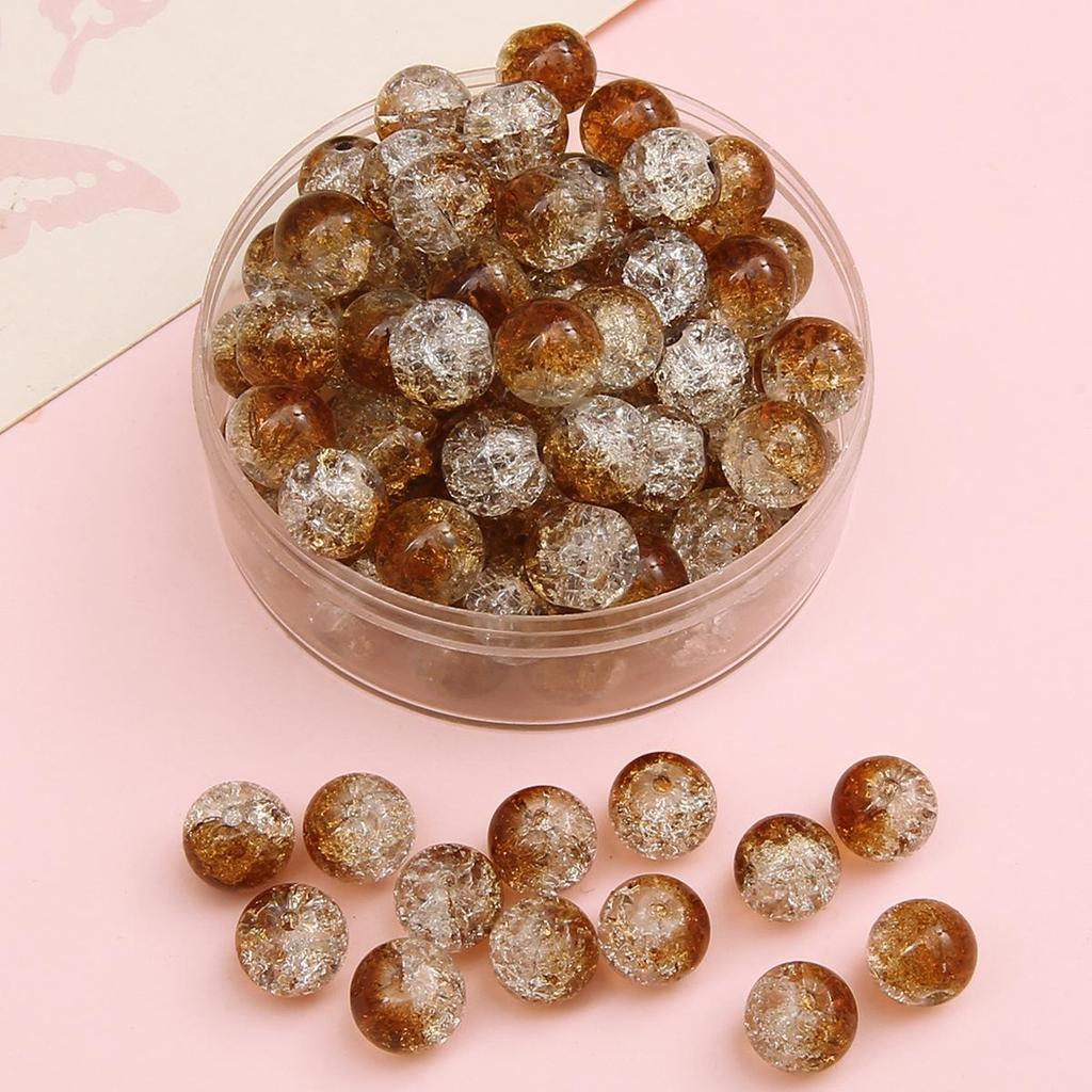 Perline di Vetro Crackle da 8/10mm per Gioielli Fai da Te - Perline Rotonde per Braccialetti e Collane