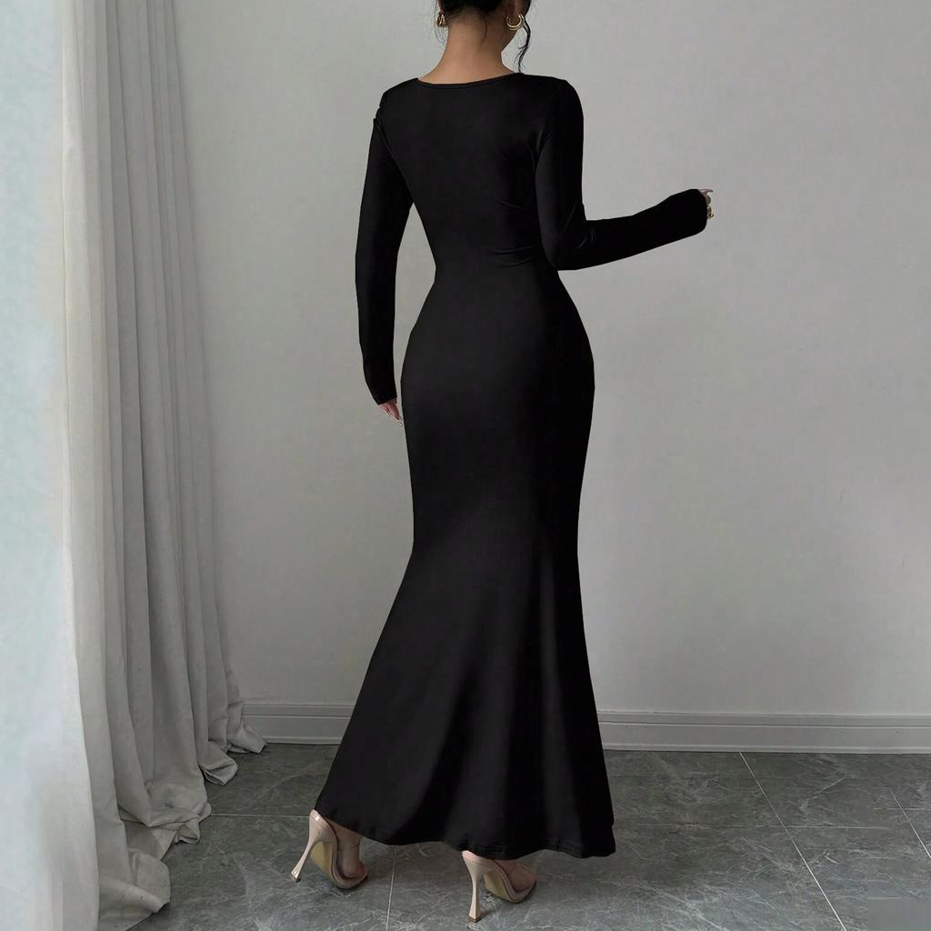 Women's Fashion Long Sleeve Fishtail Long Dress