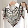Paisley Cashew Flower Silk Double Crepe Silk Scarf Women's Spring Fashion Versatile 71 Medium Square Scarf 111 Mulberry Silk Scarf