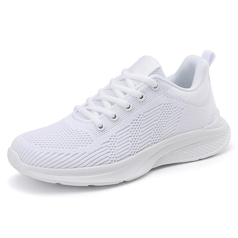 Large Size Women's Shoes Running Shoes Spring and Summer Middle School Students Lightweight Breathable Fly-woven Casual Shoes Women's Travel Shoes