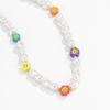 Simple Temperament Imitation Pearl Beaded Necklace Female, Colorful Small Flower Soft Pottery Smiley Face Collarbone Necklace
