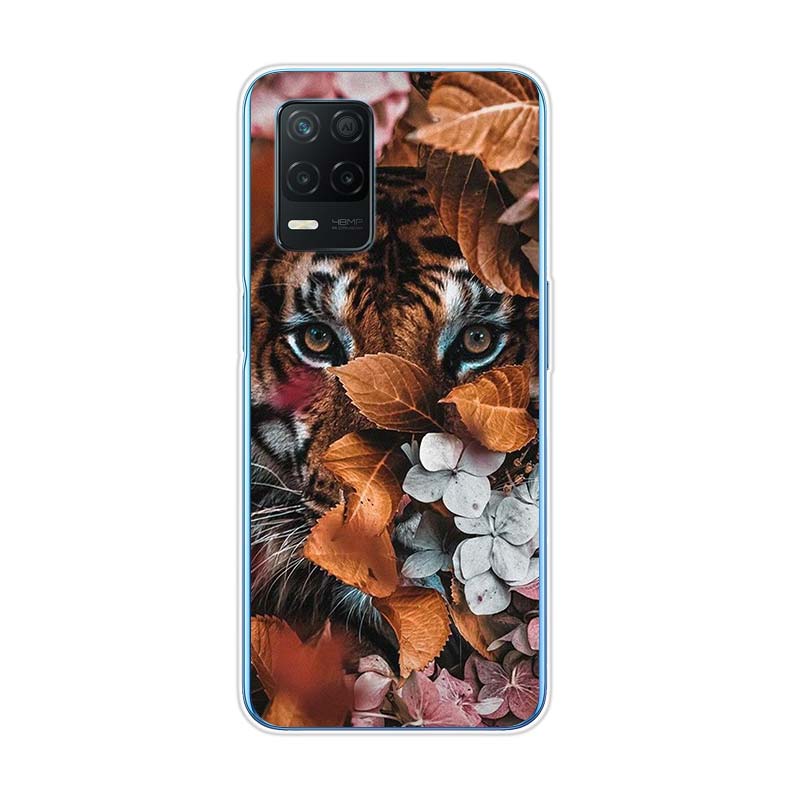 Flower Animal Tiger For Realme 8 8i V3 V5 GT Neo Flash Edition Explorer Master Neo2 Narzo 30 50i 50A C21Y Phone Case