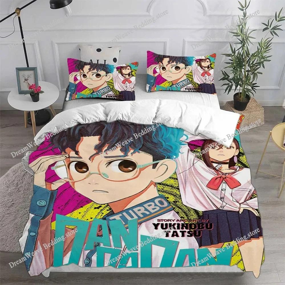 DAN DA DAN Set Biancheria da Letto di Lusso Anime Cartone Animato Giapponese Set Copripiumino Coperta Singola Matrimoniale Dimensioni Stampato Tessile per la Casa