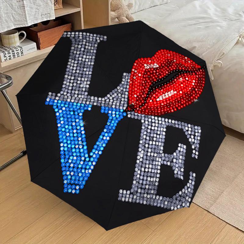 

1pc Love Lips Automatic Open/Close Umbrella, 8-Rib Sturdy Frame, Umbrella for Travel, Everyday, Formal Events yy251126020