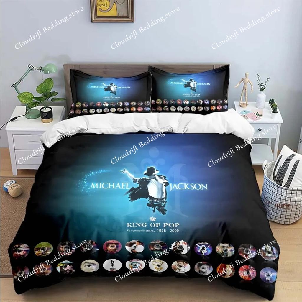 Wykwintna Moda M-Michael-Jackson Nadruk Pościel Zestaw Poszewka na Kołdrę Kołdra Łóżko Młodzież Dzieci Dziewczynka Chłopcy Prezent Urodzinowy