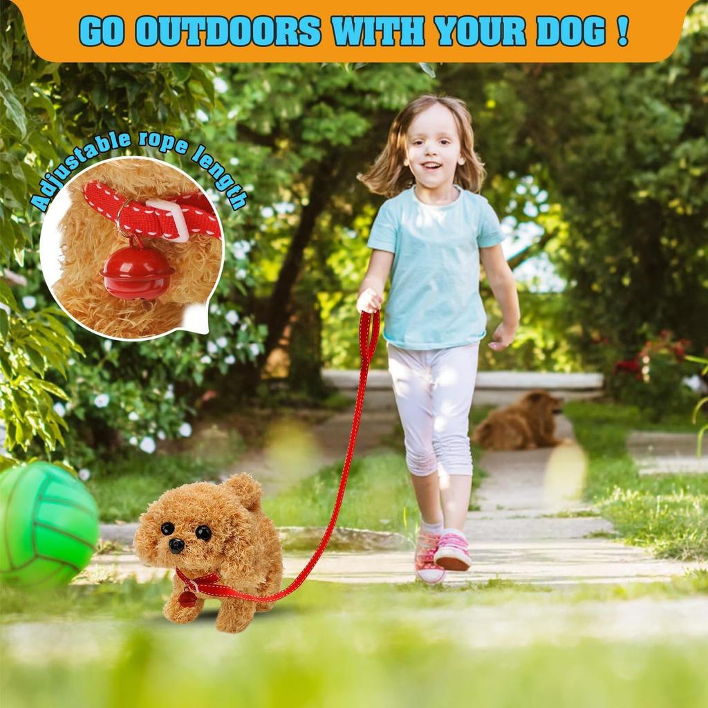 Plush Electric Little Simulation Pet Can Walk, Bark, Move Its Mouth And Its Ears Long-haired Pet Toy