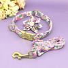 Set Collare e Guinzaglio Personalizzato per Cani Nylon Stampato Collari ID Cani Corda Guinzaglio per Animali Domestici Accessori Floreali Cani Piccoli Medi Grandi