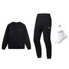 Li Ning Fashion Trend Fleece Lined Thermal Comfortable Versatile Pullover Sweatshirt Set Men's 2 Piece Set AKLUA73-6+AWDUA53-14