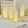 LED Flameless Candles, LED Transparent Pillar Candles For Holiday Decoration