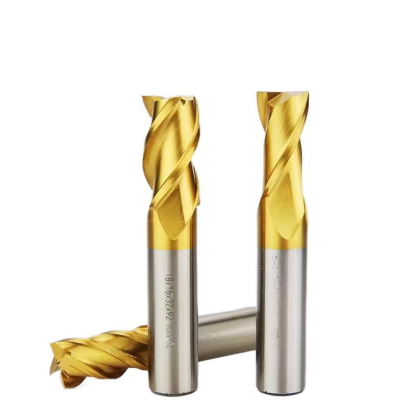 Straight Shank White Steel Superhard Cobalt-Titanium Coated Keyseat End Mill, Fully Ground with 2-4 Flutes