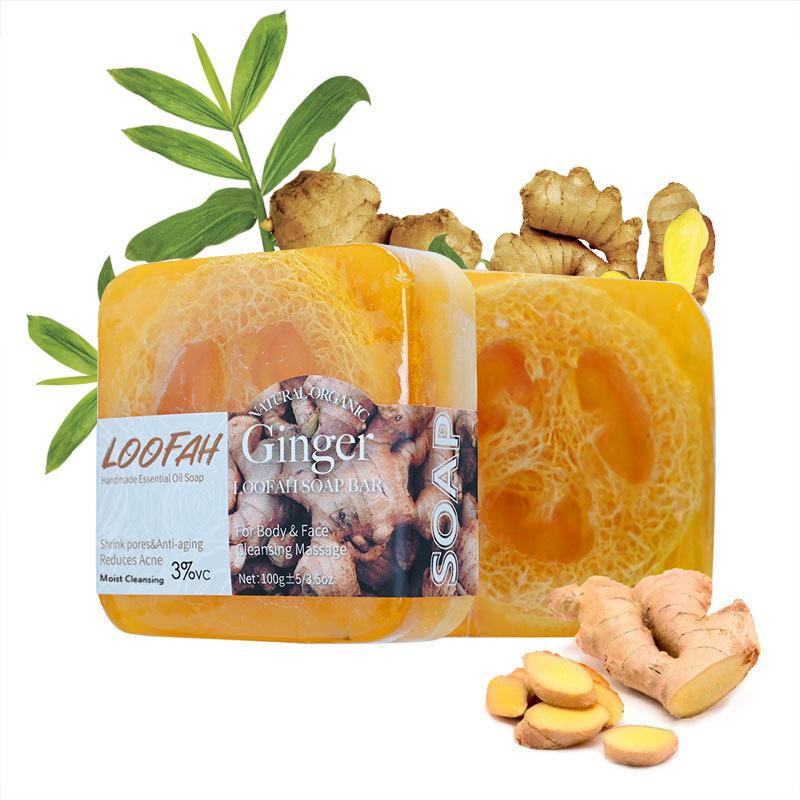 Loofah and Lemon Soap 100g Handmade Essential Oil Soap Silk Gourd Soap