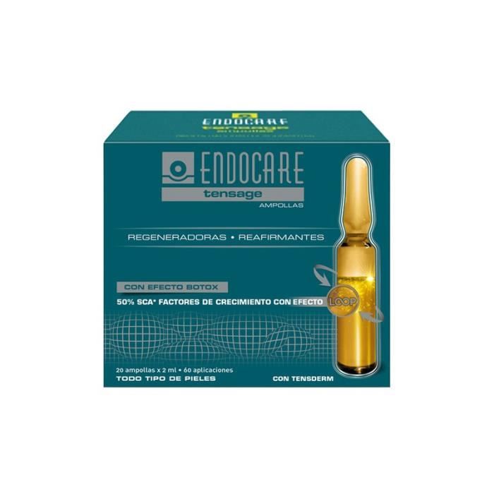 Ampoules - ENDOCARE - TENSAGE - 20 Ampoules - Tous types de peau - Application facile
