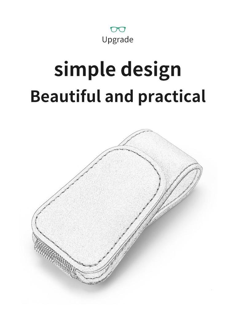 Leather Car Sun Visor Sunglasses & Card Holder with Coin Clip