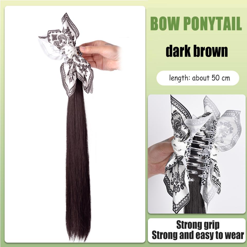 Ponytail Synthetic Wig Rose Feather Grip Female Twist Boxing Braid Feather Rose Grip Low Side Ponytail