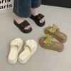 Cool Slippers Female Summer Wear 2025 New Fairy Style with Skirt Platform Beach Sandals Fashion Satin One-word Drag