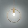 Modern Pendant Light For Lobby Dining Room single ring Arts Decoration lighting Antique Gold suspension Pendant Lamp E14 lights
