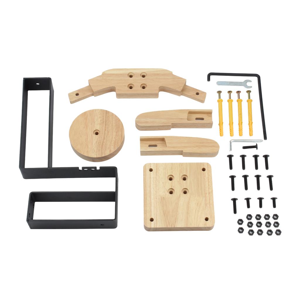 Hjälmställ Väggmontering Motorcykelhjälmhållare Trä Cykelhjälm Display Hängare Med Krokar Allt-i-ett Hjälmnyckelhållare