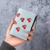 Cute Cherry Embroidered Small Short Wallet Simple Wallet Girls Multi-Cards Holder Coin Zipper Purse for Women