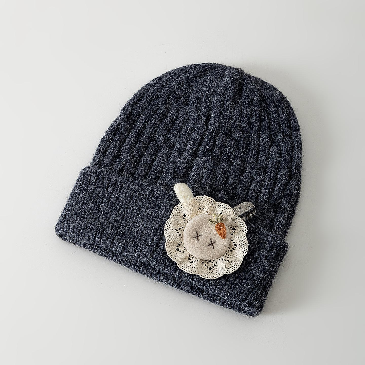 

Детская осенне-зимняя шерстяная шапка с защитой ушей - Ветрозащитная и морозостойкая темно-серого