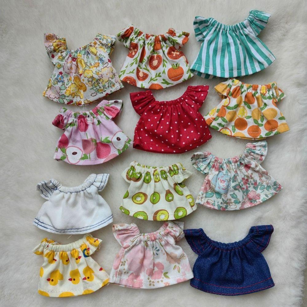 Multistyles Cotton Doll Tops Casual Wears Doll Clothes Accessories Kids Toys  for 10cm Cotton Dolls
