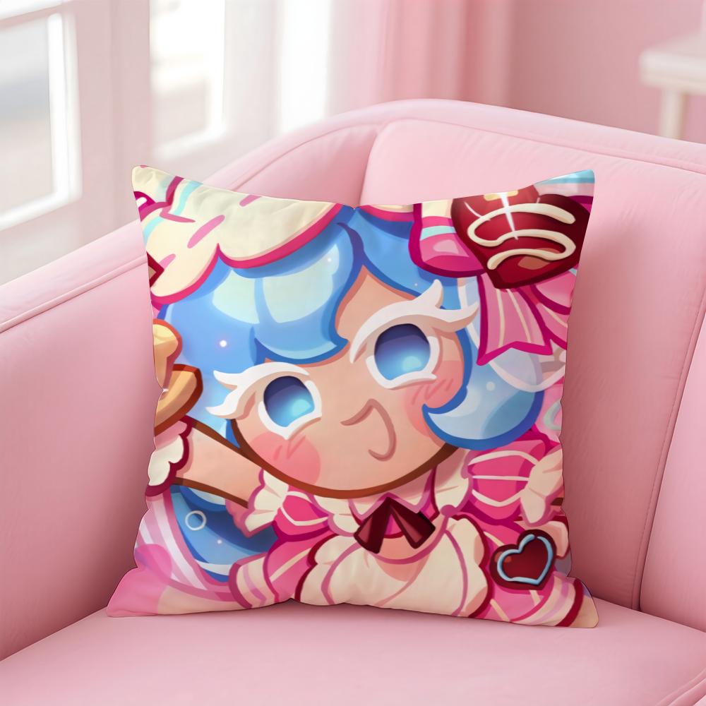 C-Cookie Run K-Kingdom Cushion Cover Home & Car Multi-Scene Pillow Cover - Reversible, Soft & Durable for Daily Use