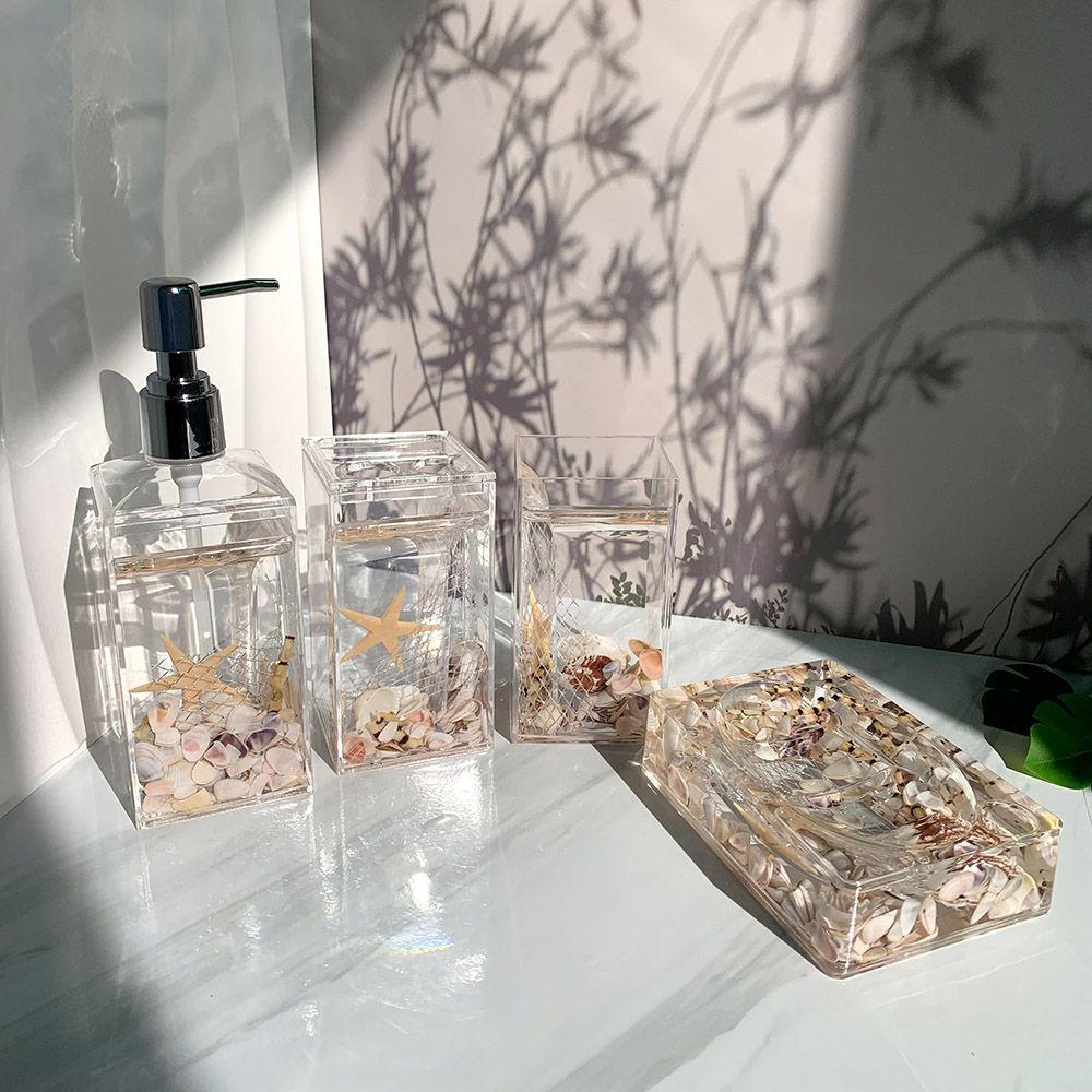Creative Beach Shells Bathroom Toiletries Countertop Mouthwash Cup Lotion Bottle Soap Box Exquisite Bathroom Accessories