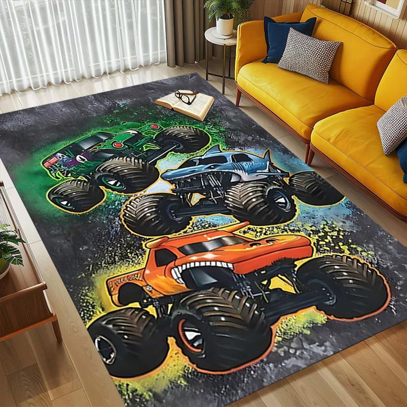 Monster Trucks Living Room Nonslip Area Rug Soft Carpet For Bedroom Game Playroom Sofa Office Home Decor Doormat Christmas Gift C926583