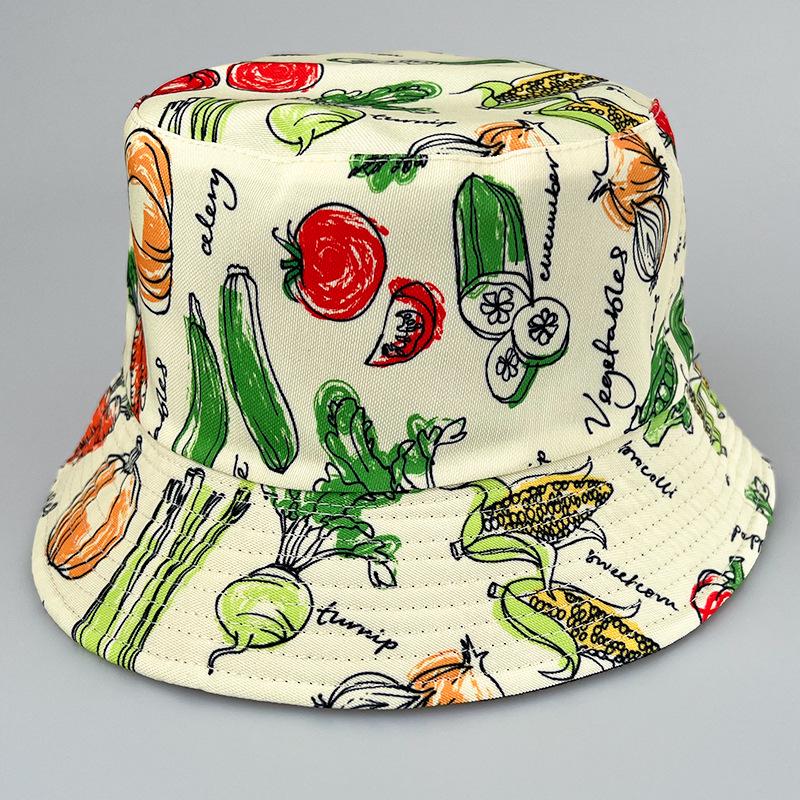 Double-Sided Tropical Fruit Bucket Hat – Trendy Sun Protection for Outdoor Wear