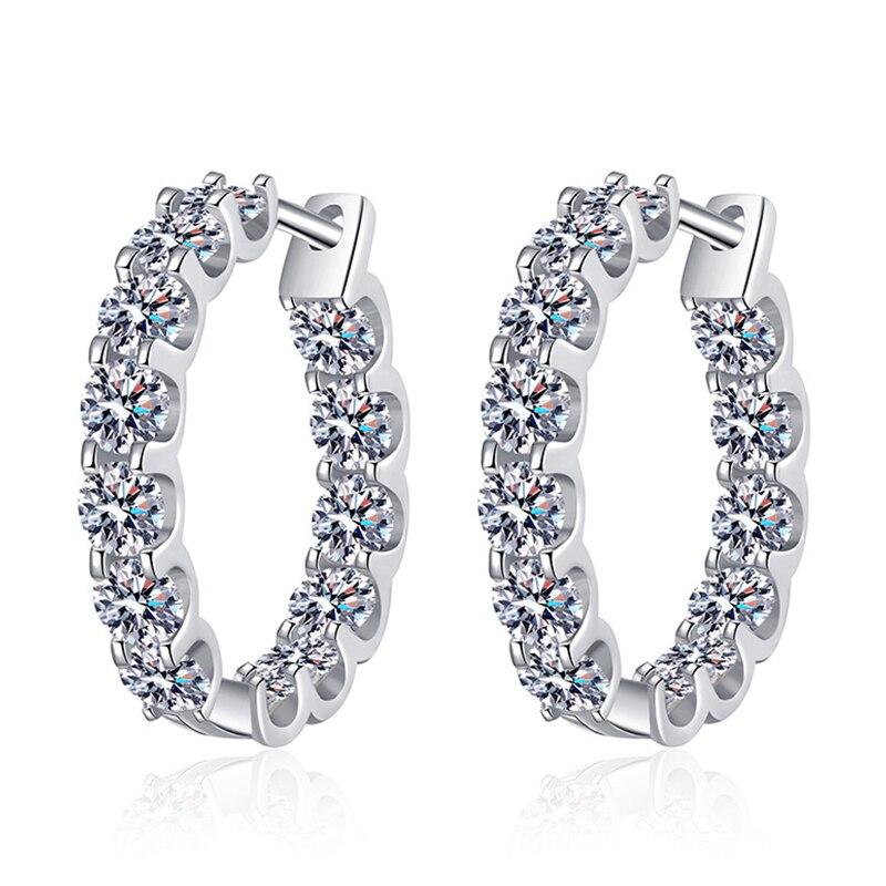 

Серьги-гвоздики из 100% стерлингового серебра 925 пробы с настоящим муассанитом 3 мм для женщин, сверкающие ювелирные изделия, подарки с сертификатом Gra 0.1ct 3mm