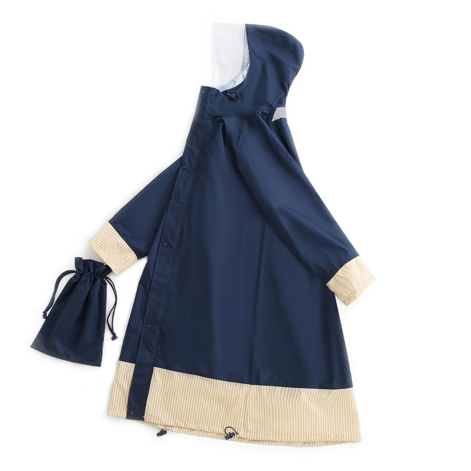 

Длинный рюкзак для темно-синего [YAMANMAN] Женский плащ, Длина, Совместимый, Для поездок на работу, Школа, Велосипеды, Дождевик,