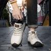 38-48 Men Leather Casual  Shoes Design Sneakers Man Breathable Leather Shoes Men Ankle Boots
