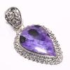 Natural Charoite Gemstone Handmade 925 Solid Sterling Silver Pendant 1.77" O9l70
