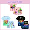 Sprunki Print Summer Kids Pajamas Set For Boys Girls Cotton Casual Cartoon Lounge Twopiece Suit For Children
