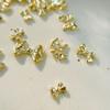 10Pcs 3D Bow Tie Ribbon Shaped Alloy Nail Accessories Gold Multi-Designs Nail Art Jewelry  Decorations Manicure Charm