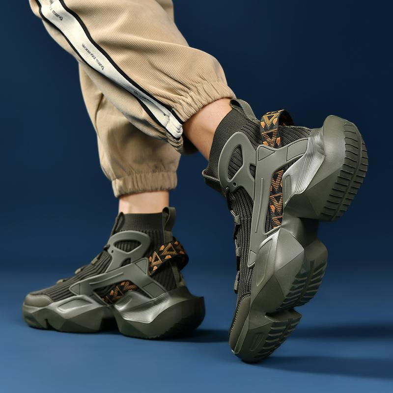 New High-Top Men Sneakers Fashion Damping Tennis Shoes Breathable Brand Men'S Running Shoes Light Hick-Soled Men'S Shoes