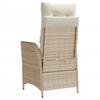 Vidaxl Folding Garden Chairs 2 Pcs, Cushions, Beige Rattan Pe