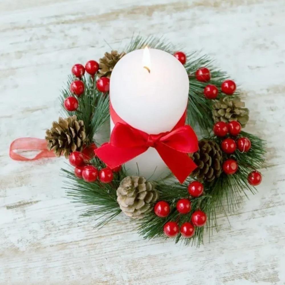 100Pcs Christmas Artificial Red Holly Berries Flowers Mini Christmas Decoration Fake Fruit Berry Party Decor DIY