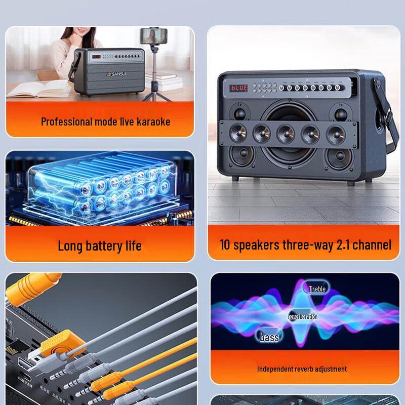 SANSUI G17 Portable High-Power KTV Bluetooth Speaker