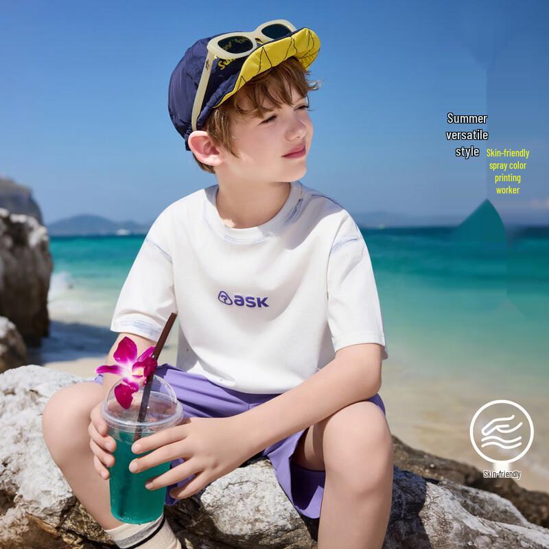 

Летняя футболка с коротким рукавом ASK JUNIOR для мальчиков, окрашенная методом распыления 160