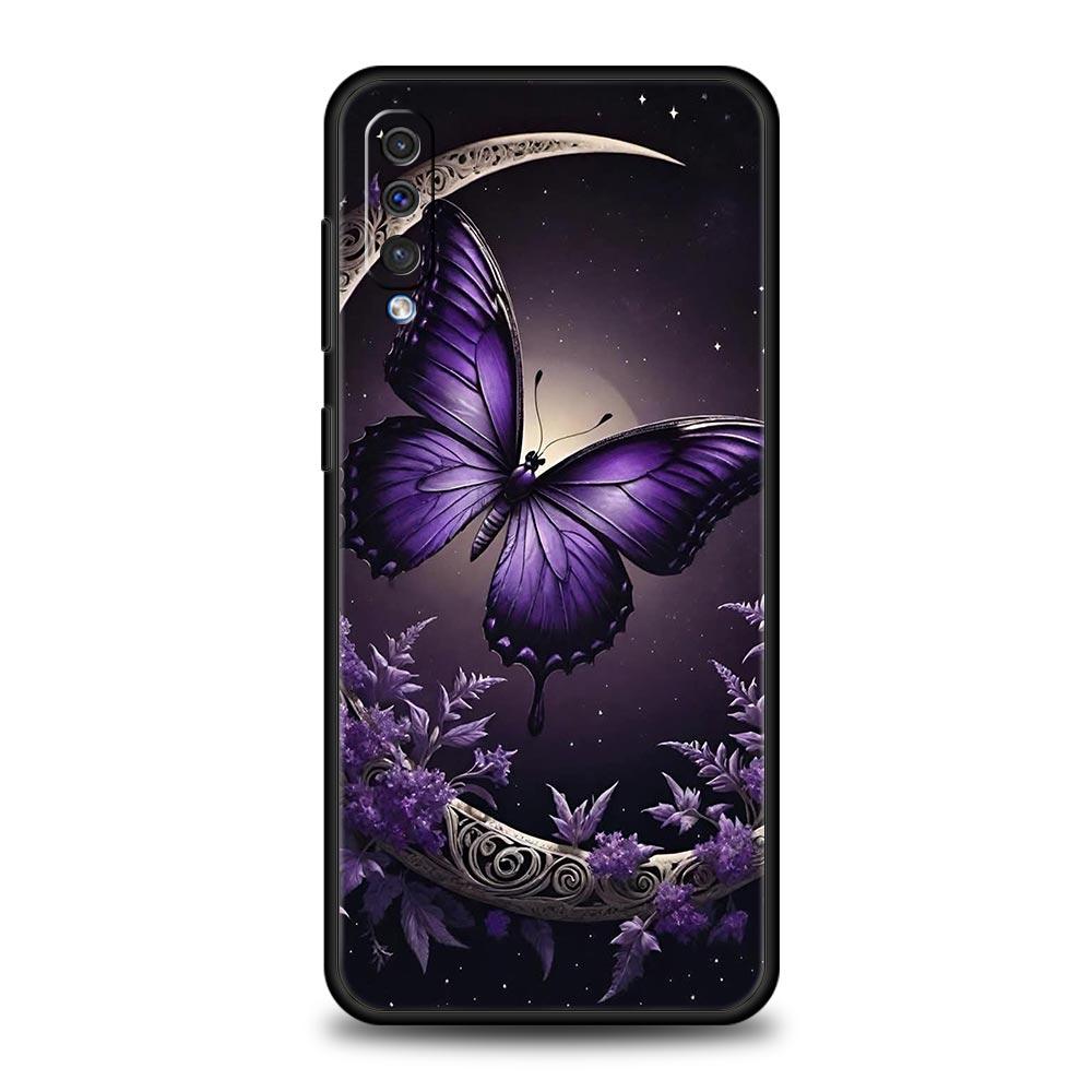 Art Purple Butterfly Phone Case for Samsung Galaxy A56 A36 A26 A16 A34 A24 A42 A22 A20 A12 A40 A30 A10 5G Soft TPU Cover Shell