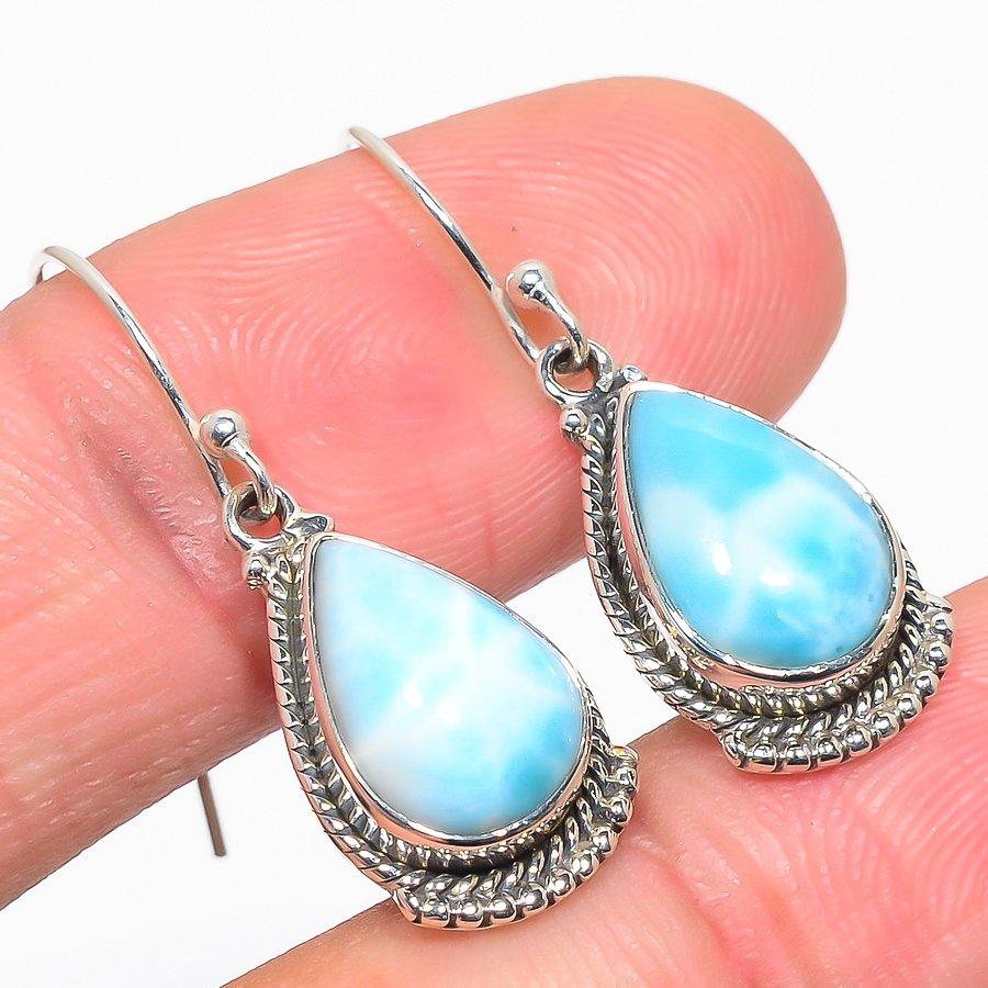 

Серьги из чистого серебра 925 пробы с натуральным ларимаром, 1,25 дюйма, c9I80