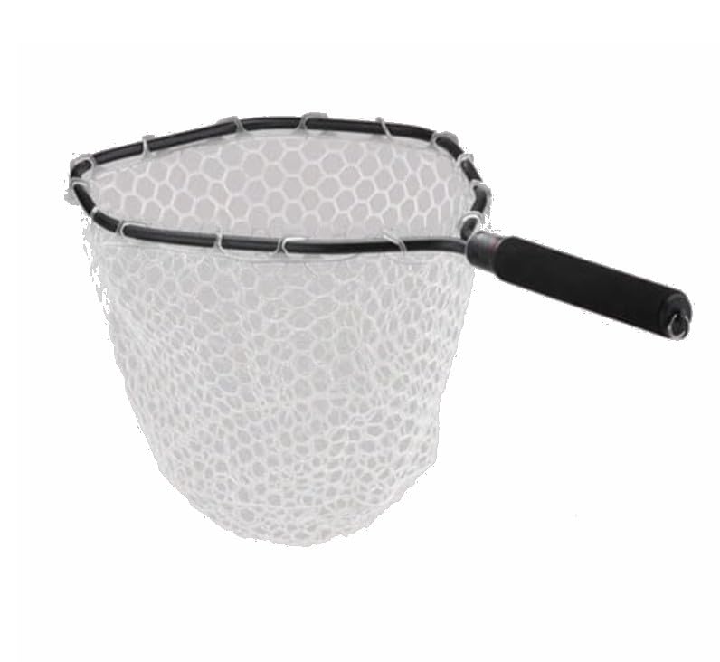 RGM GEAR Landing Net Beginner Fishing 400 (ROOSTER MARKET) 400/200 Rubber, Tackle, Silver/Black