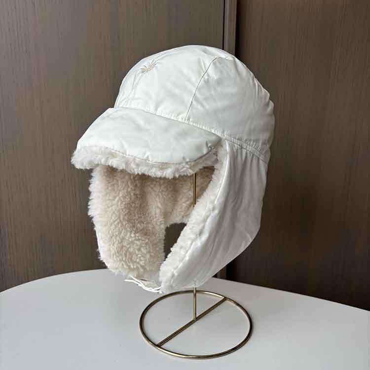 Korea Thickened Windproof Cold Warm Lei Feng Hat Men's and Women's Winter Lamb Fleece Ear Protector Outdoor Riding Ski Cap